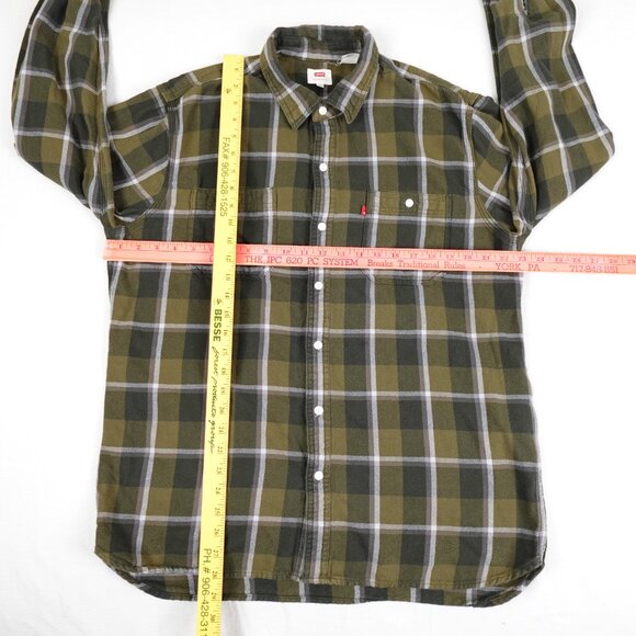 Levi's Plaid Flannel Shirt Men's XL 100% Cotton Tartan Buffalo Lumberjack - Picture 13 of 13